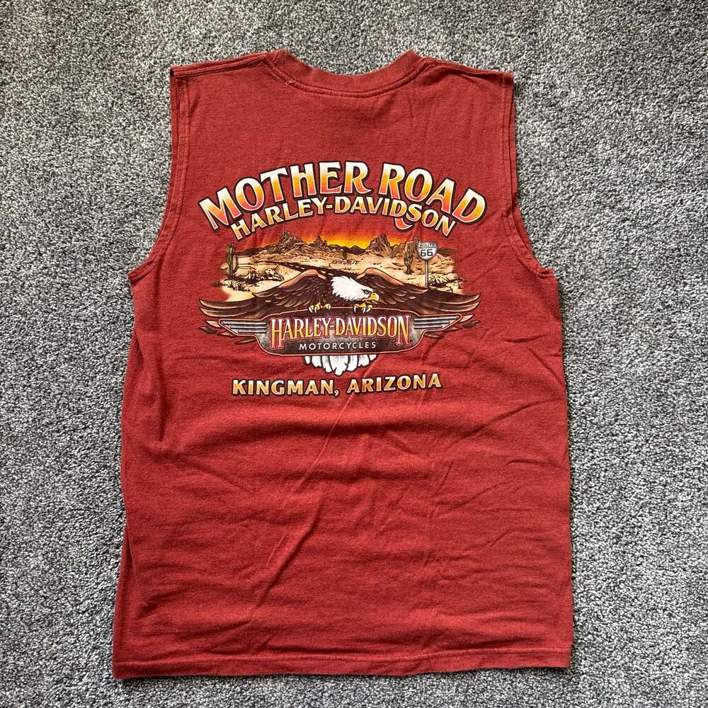Vintage 2003 Harley-Davidson Mother Road Kingman Arizona Route 66 Tank Top Made